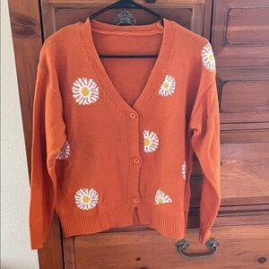 Rust Floral Women's Cardigan